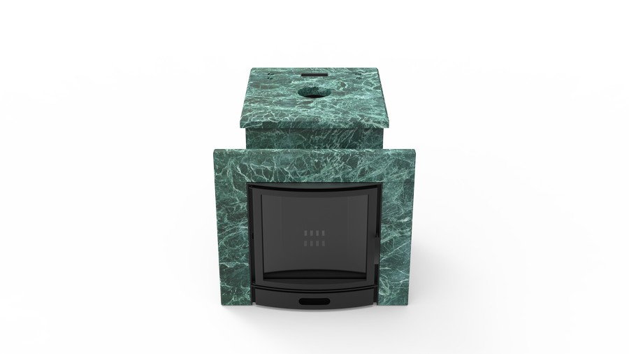 Печь в облицовке из натурального камня Genesis GN 500 облицовка закрытая плоская пироксенит-элит фото в Санкт-Петербурге