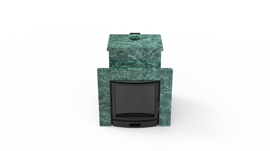 Печь в облицовке из натурального камня Genesis GN 500 облицовка закрытая со скосом талькохлорит-шлифовка фото в Санкт-Петербурге