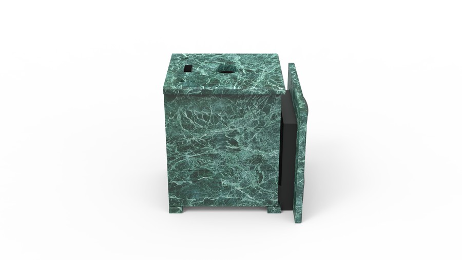 Печь в облицовке из натурального камня Genesis GN 500 облицовка закрытая плоская пироксенит-элит фото в Санкт-Петербурге