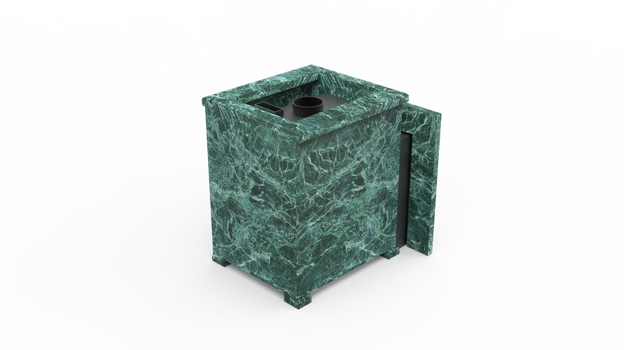 Печь в облицовке из натурального камня Genesis GN 500 облицовка открытая пироксенит-элит фото в Санкт-Петербурге