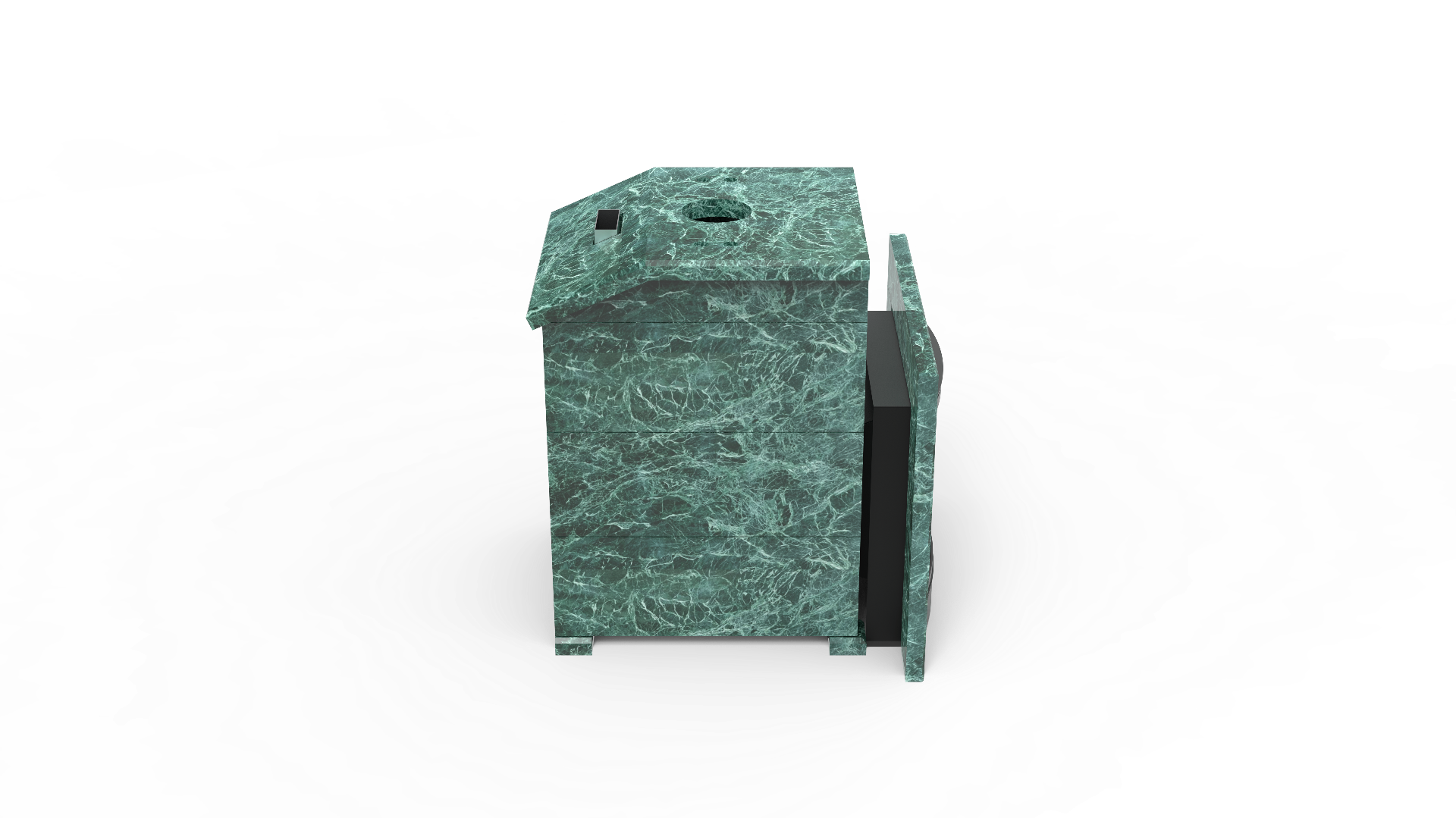 Печь из натурального камня Genesis GN 500 облицовка закрытая со скосом талькохлорит-шлифовка фото в Санкт-Петербурге