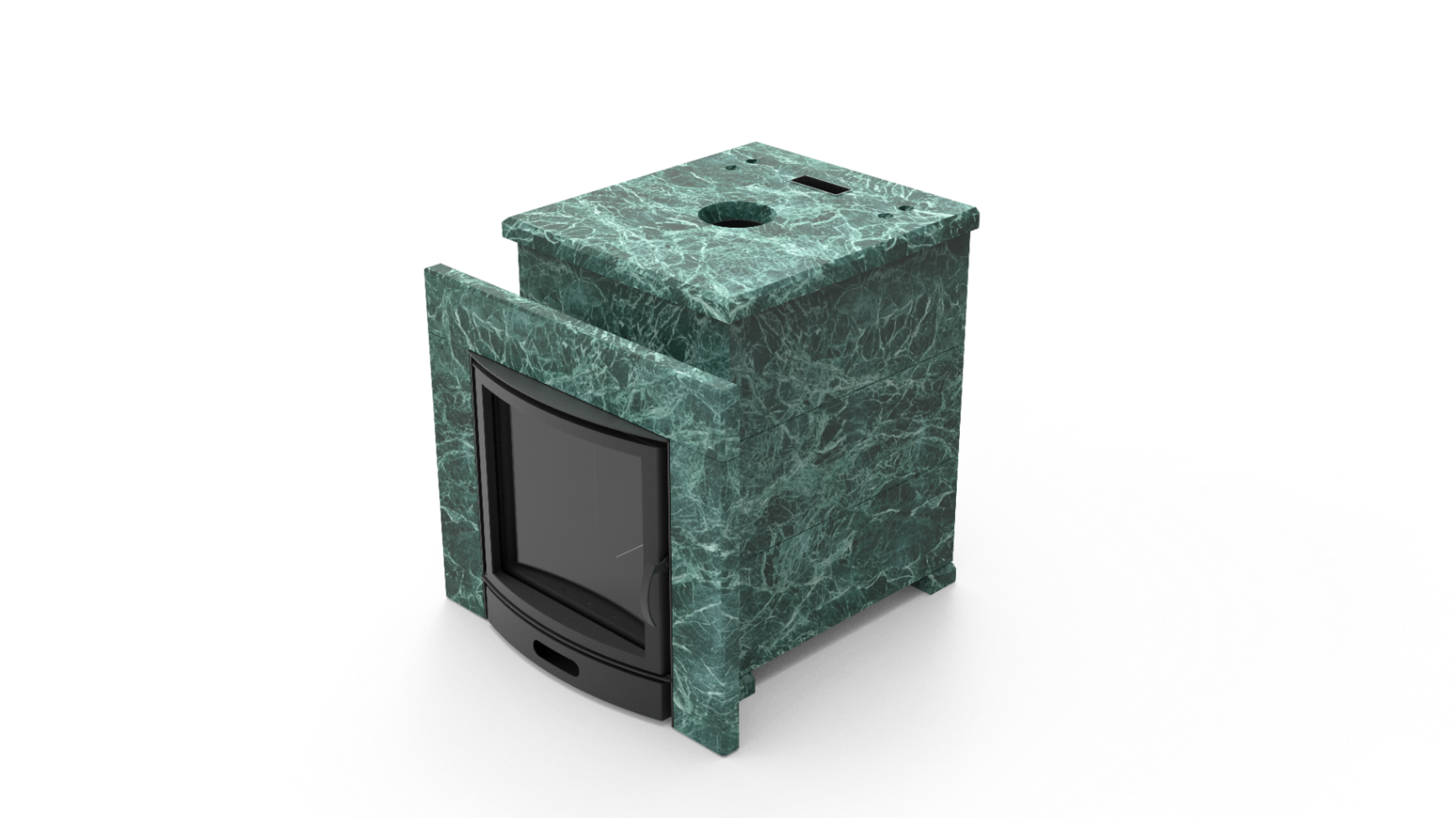 Печь из натурального камня Genesis GN 500 облицовка закрытая плоская пироксенит-элит фото в Санкт-Петербурге