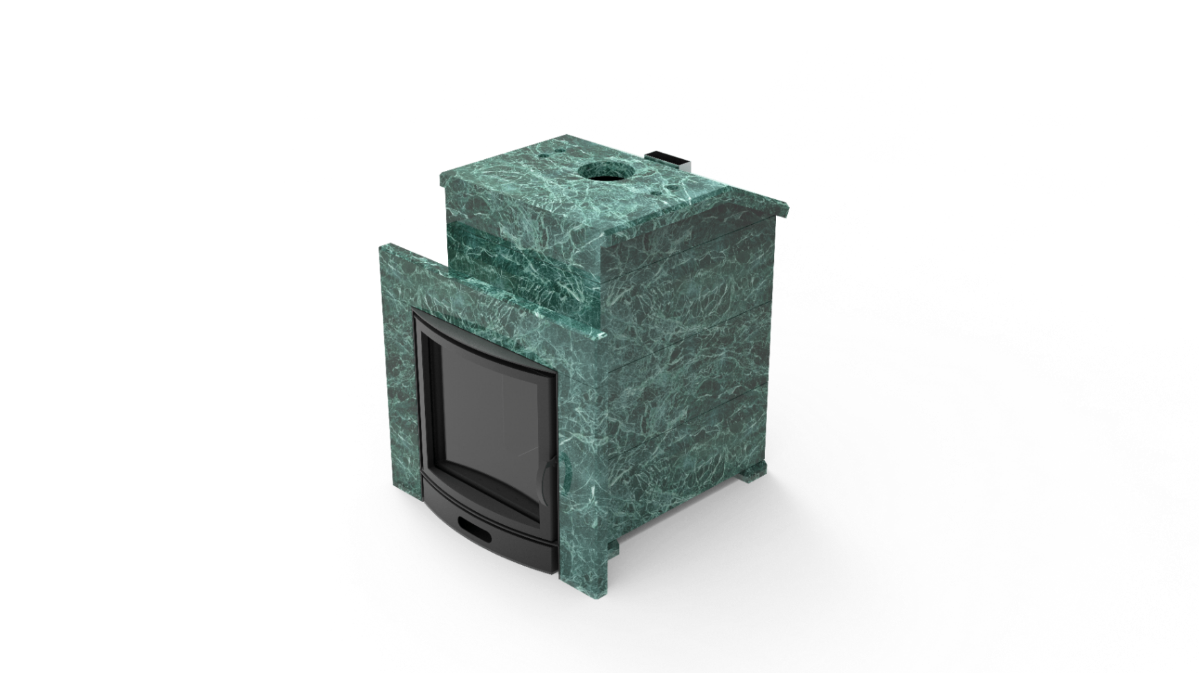 Печь из натурального камня Genesis GN 500 облицовка закрытая со скосом талькохлорит-шлифовка фото в Санкт-Петербурге