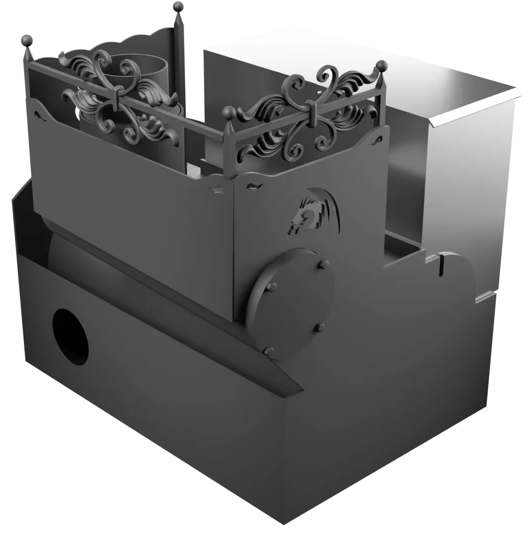 Печь Горыныч 3, каменка с правой стороны, большая дверь со стеклом, система воздушного отопления фото в Санкт-Петербурге Печь Горыныч 3, каменка с правой стороны, большая дверь со стеклом, система воздушного отопления фото в Санкт-Петербурге