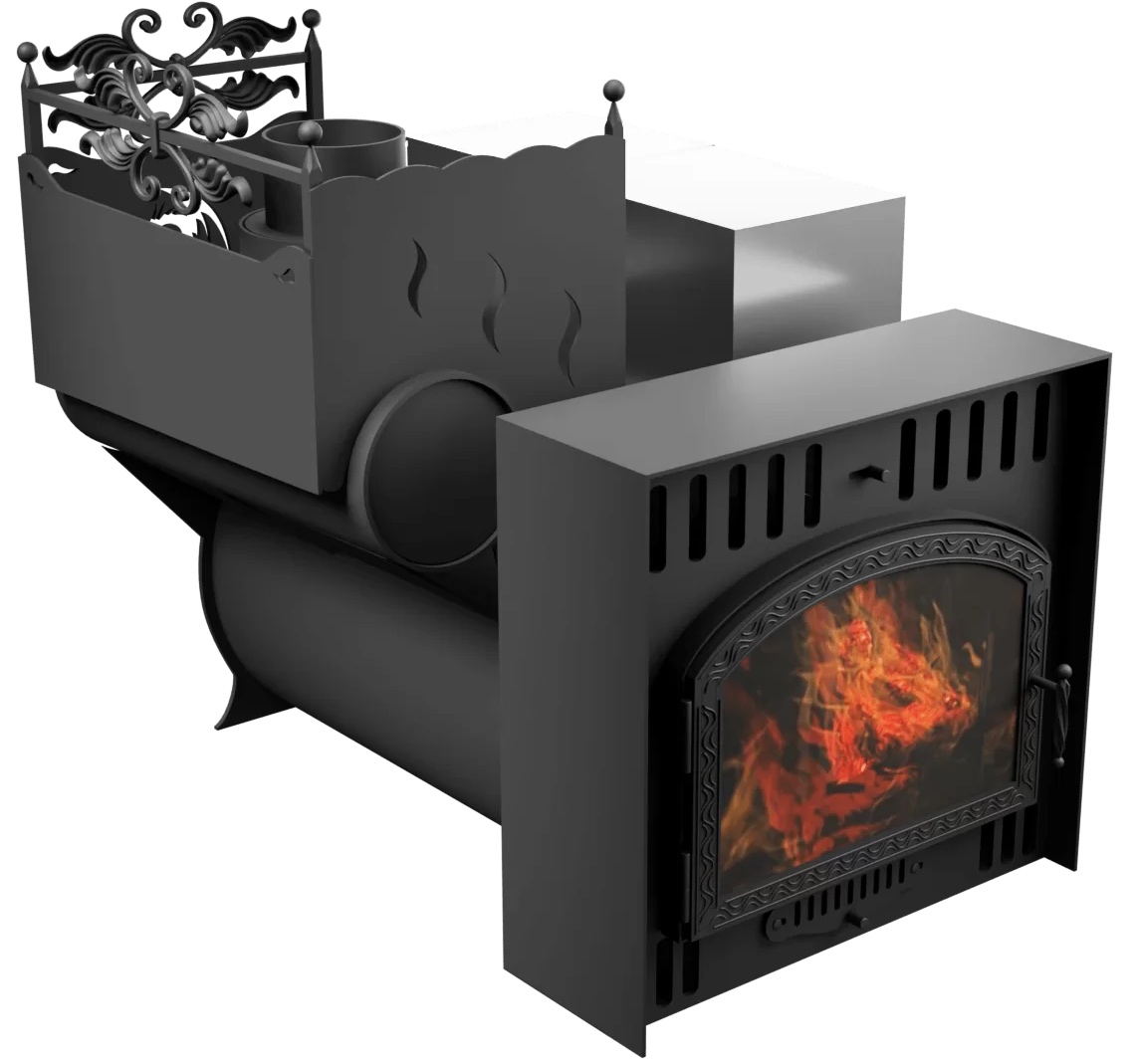 Печь Горыныч 3, каменка с левой стороны, большая дверь со стеклом, естественная система воздушного отопления фото в Санкт-Петербурге Печь Горыныч 3, каменка с левой стороны, большая дверь со стеклом, естественная система воздушного отопления фото в Санкт-Петербурге