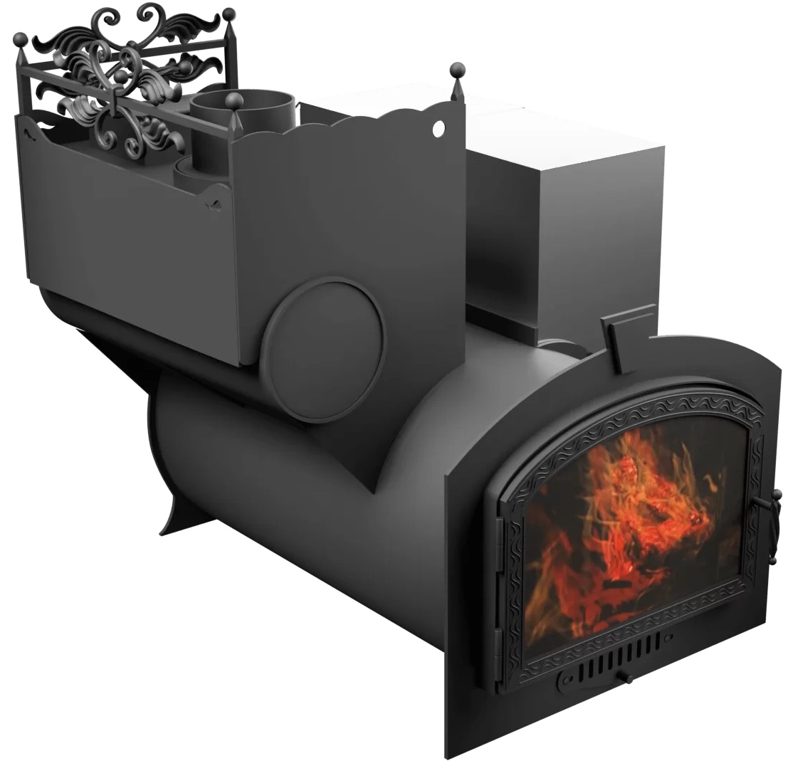 Печь Горыныч 3, каменка закрытая с левой стороны, большая дверь со стеклом фото в Санкт-Петербурге Печь Горыныч 3, каменка закрытая с левой стороны, большая дверь со стеклом фото в Санкт-Петербурге