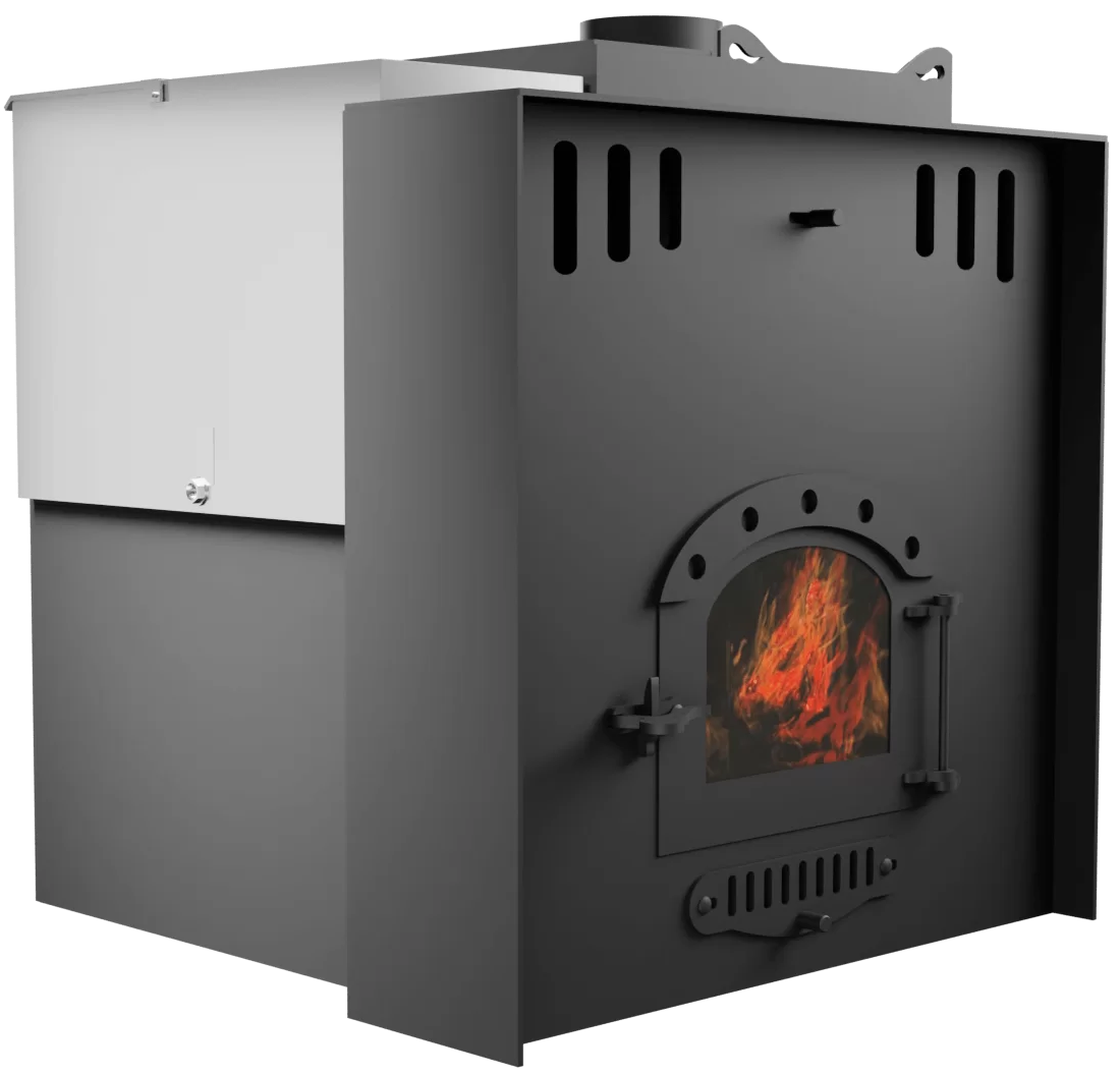 Печь Горыныч Мини, каменка с правой стороны, малое стекло, система воздушного отопления с порталом фото в Санкт-Петербурге Печь Горыныч Мини, каменка с правой стороны, малое стекло, система воздушного отопления с порталом фото в Санкт-Петербурге