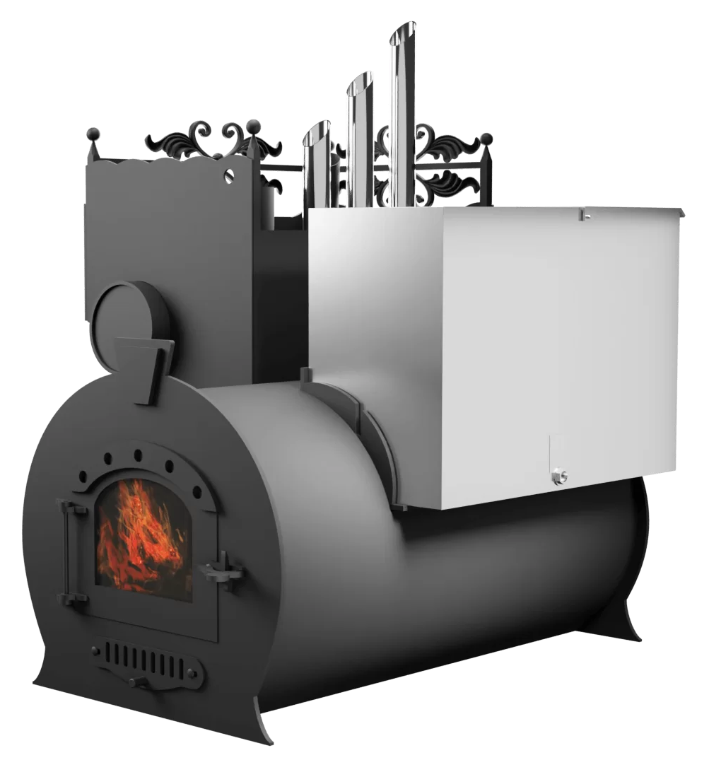 Печь Горыныч 3, каменка закрытая с парогенератором с левой стороны, малая дверь со стеклом фото в Санкт-Петербурге Печь Горыныч 3, каменка закрытая с парогенератором с левой стороны, малая дверь со стеклом фото в Санкт-Петербурге
