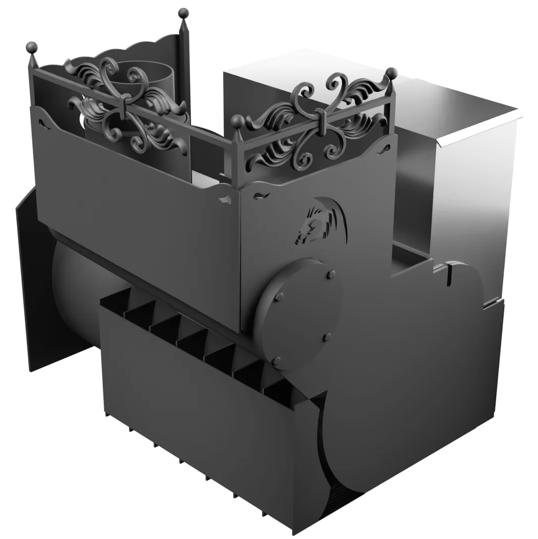 Печь Горыныч 3 с конвекцией, каменка с правой стороны, большая дверь со стеклом фото в Санкт-Петербурге Печь Горыныч 3 с конвекцией, каменка с правой стороны, большая дверь со стеклом фото в Санкт-Петербурге
