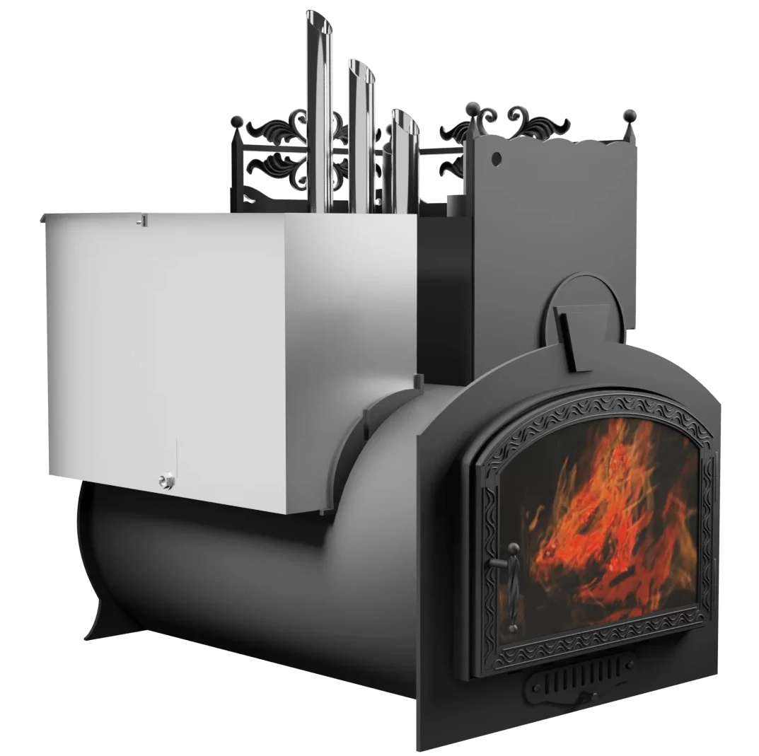 Печь Горыныч 3, каменка закрытая с правой стороны, большая дверь со стеклом фото в Санкт-Петербурге Печь Горыныч 3, каменка закрытая с правой стороны, большая дверь со стеклом фото в Санкт-Петербурге
