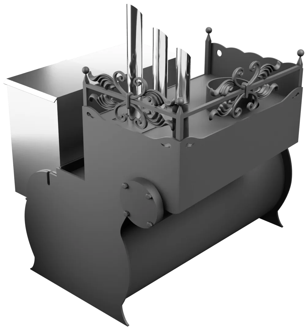 Печь Горыныч 3, каменка закрытая с парогенератором с левой стороны, малая дверь со стеклом фото в Санкт-Петербурге Печь Горыныч 3, каменка закрытая с парогенератором с левой стороны, малая дверь со стеклом фото в Санкт-Петербурге