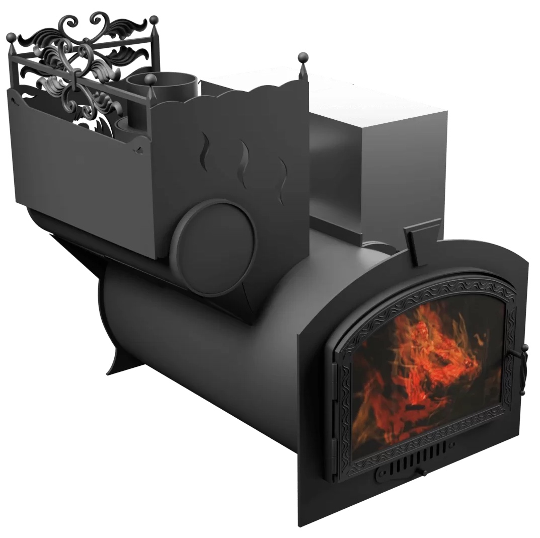 Печь Горыныч 3, каменка с левой стороны, большая дверь со стеклом фото в Санкт-Петербурге Печь Горыныч 3, каменка с левой стороны, большая дверь со стеклом фото в Санкт-Петербурге