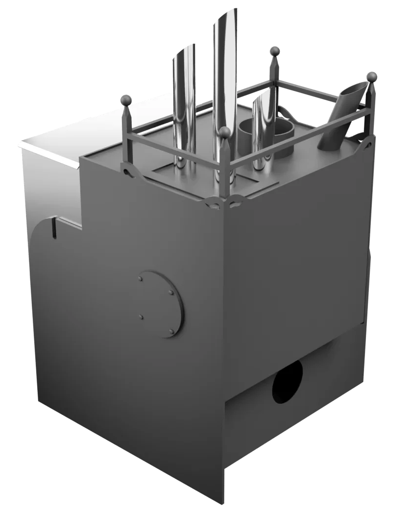 Печь Горыныч Мини, каменка закрытая с парогенератором с левой стороны, система воздушного отопления фото в Санкт-Петербурге Печь Горыныч Мини, каменка закрытая с парогенератором с левой стороны, система воздушного отопления фото в Санкт-Петербурге
