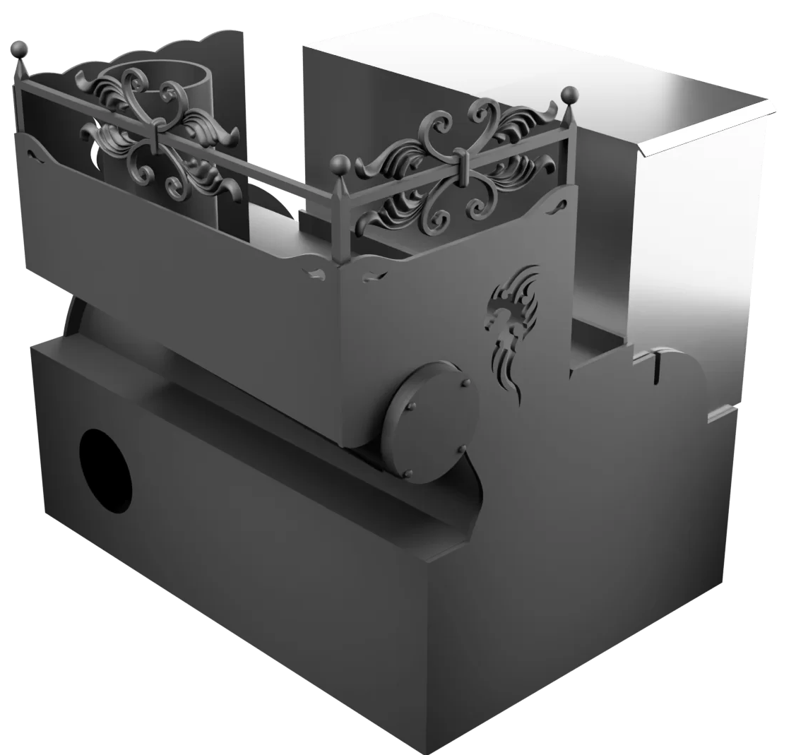 Печь Горыныч 3, каменка с правой стороны, малая дверь со стеклом, система воздушного отопления фото в Санкт-Петербурге Печь Горыныч 3, каменка с правой стороны, малая дверь со стеклом, система воздушного отопления фото в Санкт-Петербурге