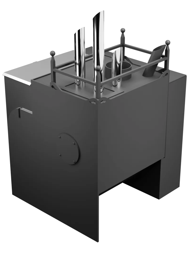 Печь Горыныч Мини, каменка закрытая с парогенератором с левой стороны, естественная система воздушного отопления фото в Санкт-Петербурге Печь Горыныч Мини, каменка закрытая с парогенератором с левой стороны, естественная система воздушного отопления фото в Санкт-Петербурге