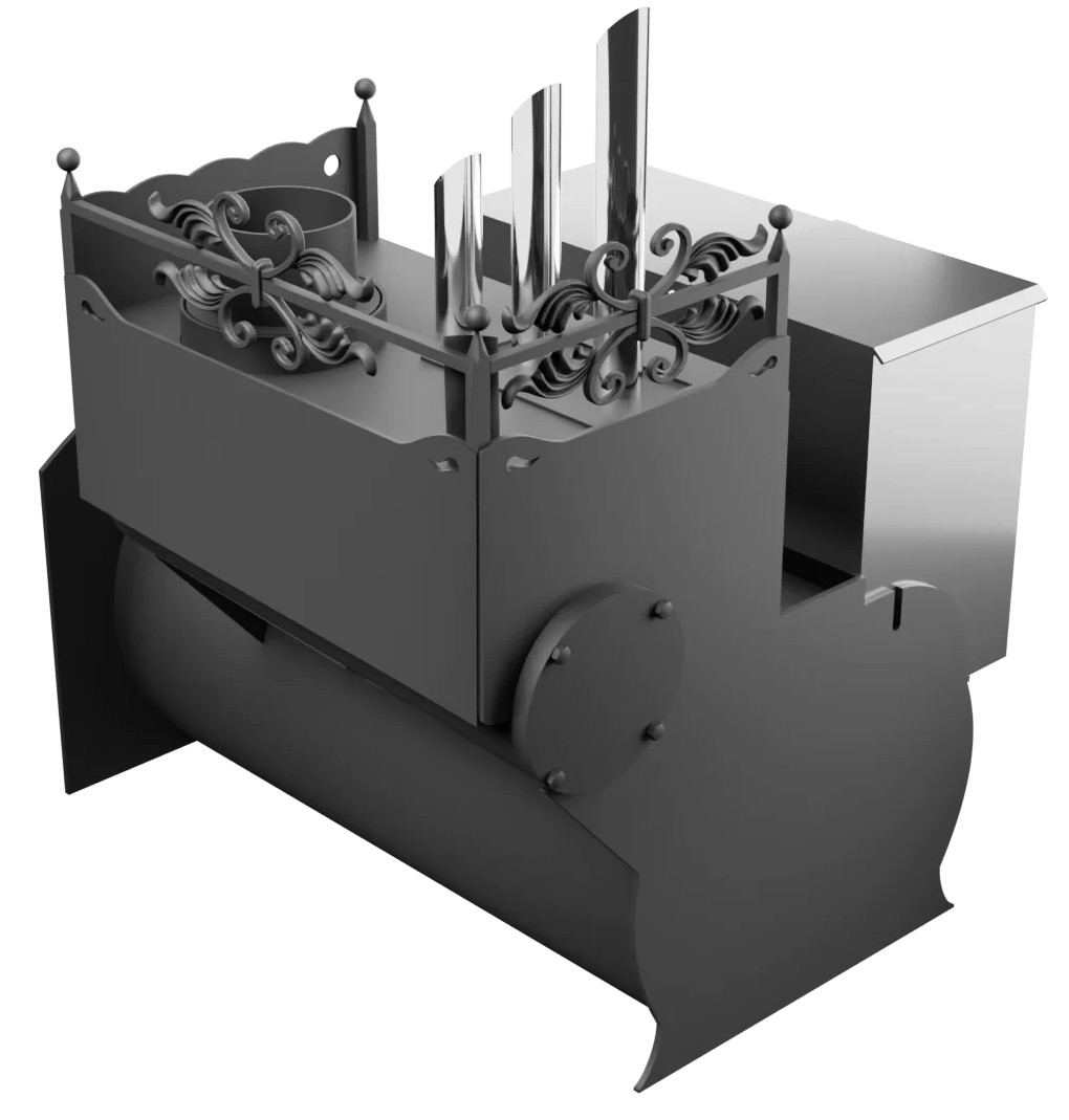 Печь Горыныч 3, каменка закрытая с парогенератором с правой стороны, большая дверь со стеклом фото в Санкт-Петербурге Печь Горыныч 3, каменка закрытая с парогенератором с правой стороны, большая дверь со стеклом фото в Санкт-Петербурге