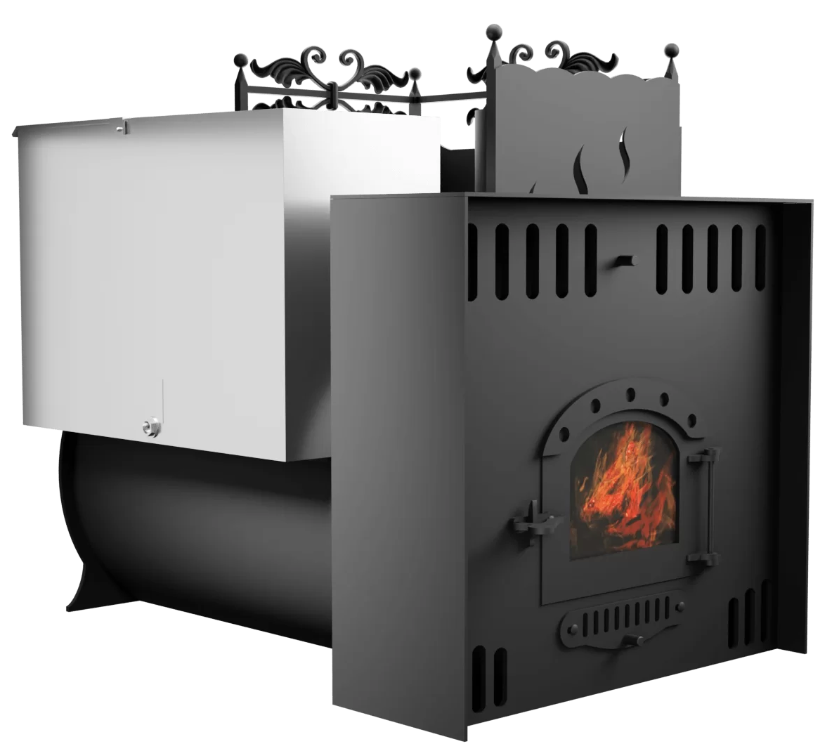 Печь Горыныч 3, каменка с правой стороны, малая дверь со стеклом, естественная система воздушного отопления фото в Санкт-Петербурге Печь Горыныч 3, каменка с правой стороны, малая дверь со стеклом, естественная система воздушного отопления фото в Санкт-Петербурге