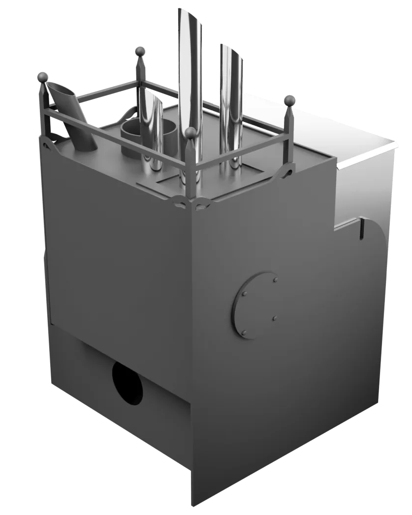 Печь Горыныч Мини, каменка закрытая с парогенератором с правой стороны, система воздушного отопления фото в Санкт-Петербурге Печь Горыныч Мини, каменка закрытая с парогенератором с правой стороны, система воздушного отопления фото в Санкт-Петербурге