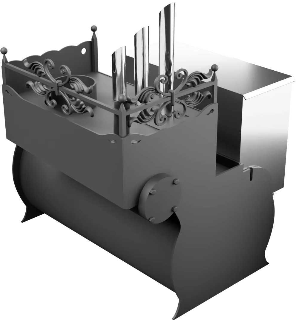 Печь Горыныч 3, каменка закрытая с парогенератором с правой стороны, малая дверь со стеклом фото в Санкт-Петербурге Печь Горыныч 3, каменка закрытая с парогенератором с правой стороны, малая дверь со стеклом фото в Санкт-Петербурге