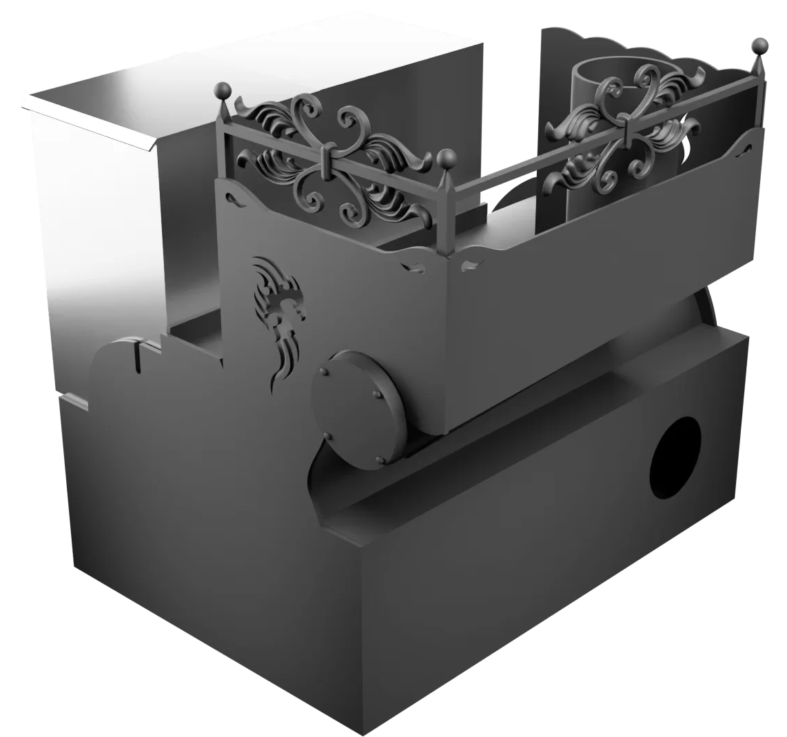 Печь Горыныч 3, каменка с левой стороны, малая дверь со стеклом, система воздушного отопления фото в Санкт-Петербурге Печь Горыныч 3, каменка с левой стороны, малая дверь со стеклом, система воздушного отопления фото в Санкт-Петербурге