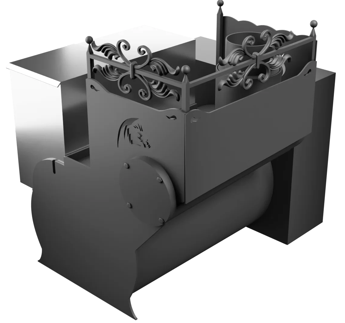 Печь Горыныч 3, каменка с левой стороны, большая дверь со стеклом, естественная система воздушного отопления фото в Санкт-Петербурге Печь Горыныч 3, каменка с левой стороны, большая дверь со стеклом, естественная система воздушного отопления фото в Санкт-Петербурге