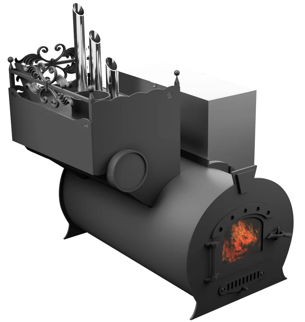 Печь Горыныч 3, каменка закрытая с парогенератором с левой стороны, малая дверь со стеклом фото в Санкт-Петербурге Печь Горыныч 3, каменка закрытая с парогенератором с левой стороны, малая дверь со стеклом фото в Санкт-Петербурге