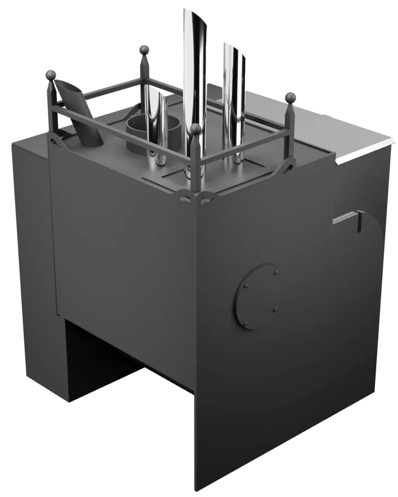 Печь Горыныч Мини, каменка закрытая с парогенератором с правой стороны, естественная система воздушного отопления фото в Санкт-Петербурге Печь Горыныч Мини, каменка закрытая с парогенератором с правой стороны, естественная система воздушного отопления фото в Санкт-Петербурге