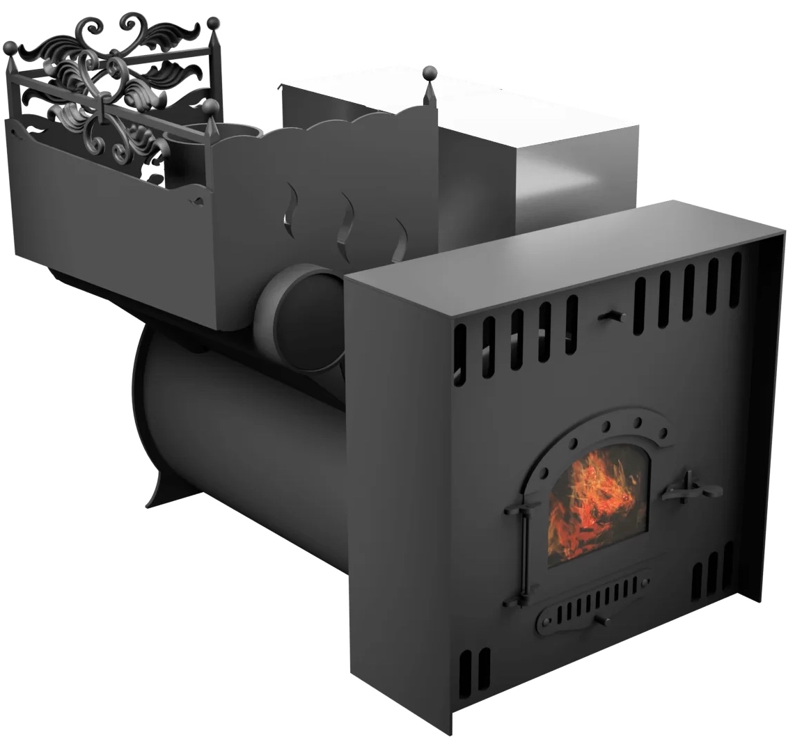 Печь Горыныч 3, каменка с левой стороны, малая дверь со стеклом, естественная система воздушного отопления фото в Санкт-Петербурге Печь Горыныч 3, каменка с левой стороны, малая дверь со стеклом, естественная система воздушного отопления фото в Санкт-Петербурге